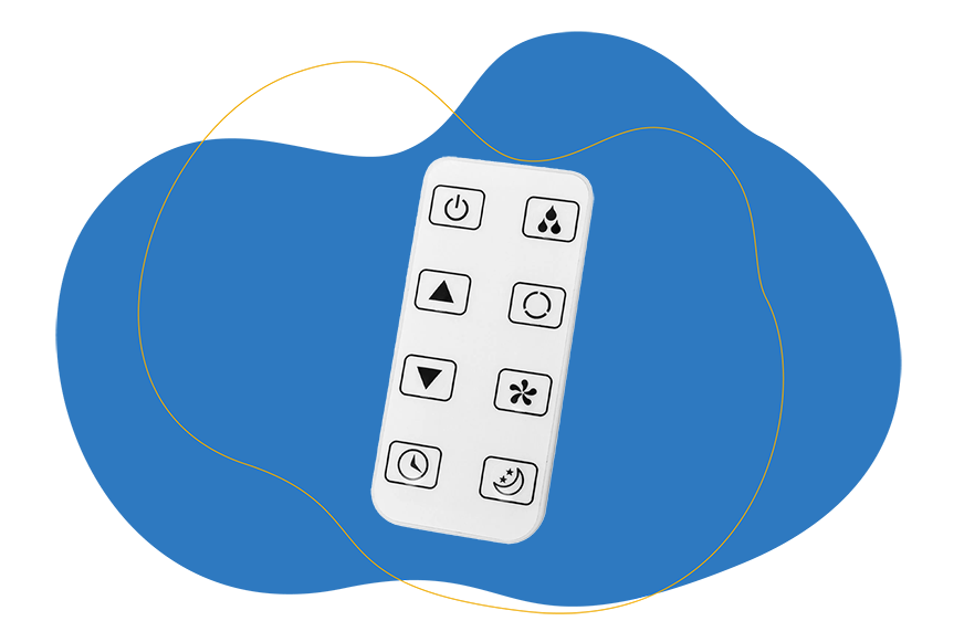 Fernbedienung der mobilen Klimaanlage Emerio von Lidl im Test